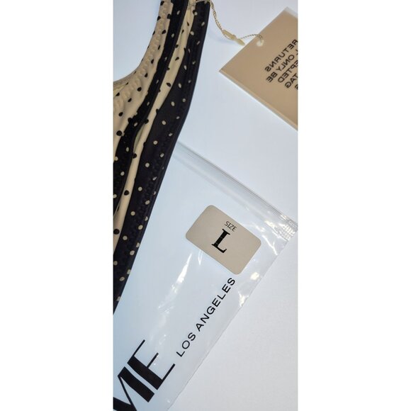 SAME Los Angeles Bottom Swim  Womens High Rise 90s Large Polka Dots White - Picture 2 of 6